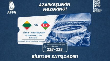 Litva - Azərbaycan oyununun biletləri satışa çıxarılıb