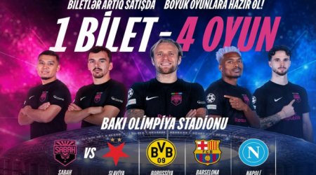 "Sabah"ın Çempionlar Liqasındakı ev oyunları üçün vahid biletlər satışda