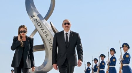 İlham Əliyev və Mehriban Əliyeva Zəfər parkını ziyarət ediblər