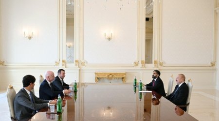 President Ilham Aliyev receives FIFA President Gianni Infantino