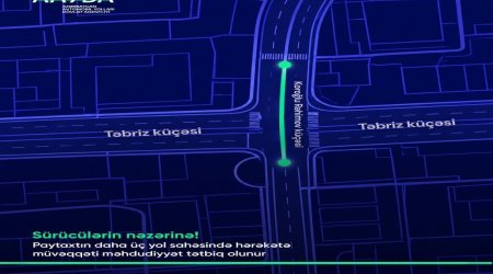 
На некоторых улицах Баку ограничивается движение транспортных средств