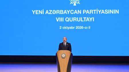 İlham Əliyevin sosial media hesablarında YAP-ın VIII Qurultayındakı çıxışı ilə bağlı videoçarx paylaşılıb