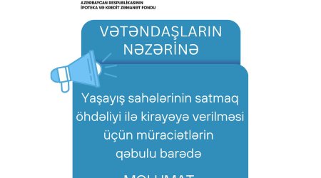 Kirayə mənzil mexanizmi üzrə müraciətlərin qəbulu müvəqqəti dayandırılır