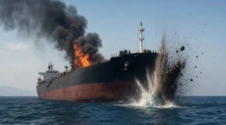 Hörmüz boğazından keçməyə çalışan supertanker minaya düşüb