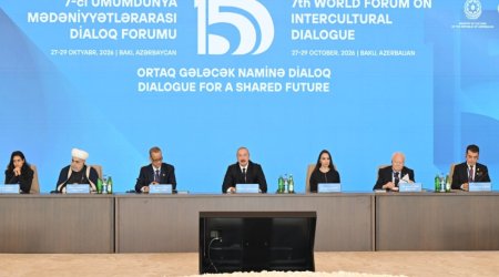 
Prezident İlham Əliyev VII Ümumdünya Mədəniyyətlərarası Dialoq Forumunun açılışında çıxış edib