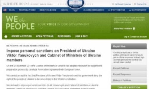 «Yanukoviçə sanksiya!» - yüz min imza hazırdır