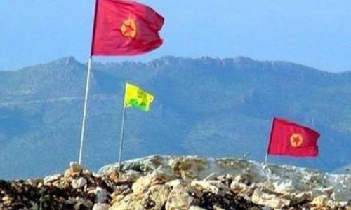 Polis bölməsində PKK bayrağı asıldı