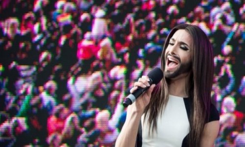 Conchita Wurst, Eurovision winner, in Austria concert