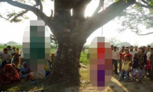 Teenage sisters found hanging from a village tree after being gang-raped - PHOTO