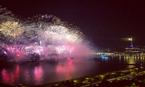 Spectacular firework display marks One Year To Go until Baku 2015