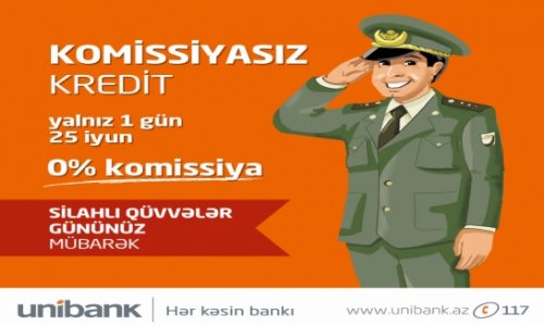 Unibank-dan 0 % komissiyalı kredit