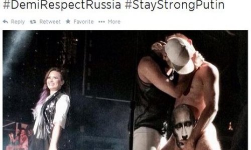 Putin's 'gay kiss' at Lovato gig - PHOTO