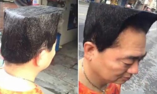 Man gets bizarre haircut to try and woo woman 31 years younger than him - PHOTO