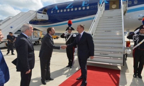 President Aliyev arrives in Italy on official visit