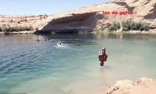 Mysterious oasis appears in Tunisian desert - PHOTO