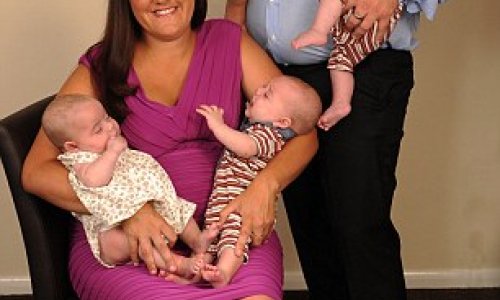 Mother has four babies in nine months - PHOTO