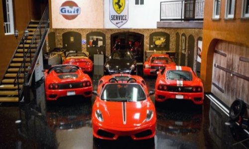 $600,000 Man Cave Features Ferrari Parked Next to Sofa