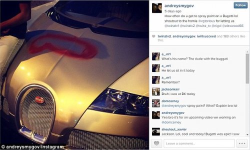 Vandals add rude paint job to $2.5m Bugatti - PHOTO+VIDEO