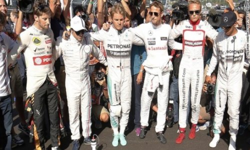 Historic win for Mercedes in Russia overshadowed by Bianchi tribute