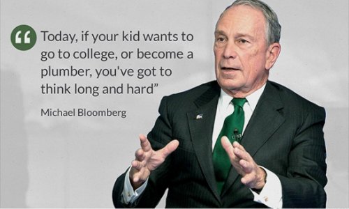 Billionaire Mike Bloomberg's advice: become a plumber