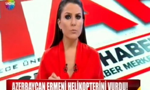 Türk kanalları erməni helikopterinin vurulmasını belə xəbər verdi - VİDEO