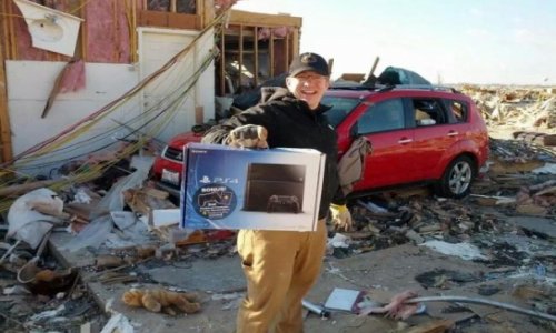 Man loses house in tornado, remains upbeat after PS4 survives