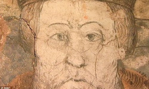 16th century mural of Henry VIII which turns into an image of SATAN