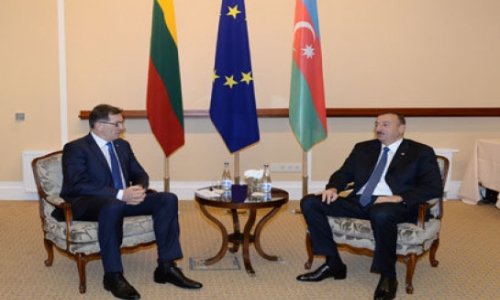 Azeri president meets Lithuanian premier