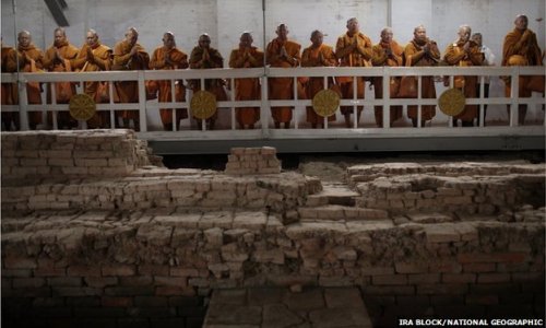 Earliest 'shrine' uncovered at Buddha's birthplace - PHOTO