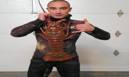 Lobster diver catches 18-pound spiny crustacean - PHOTO