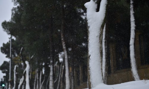 Views of Baku after the first snow - PHOTO