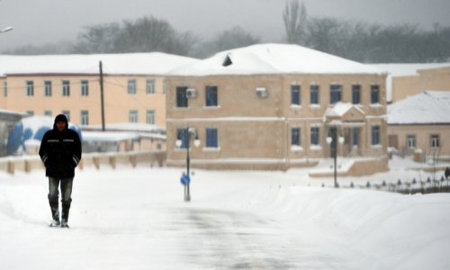 Azerbaijani cities in snow - Xizi - PHOTO