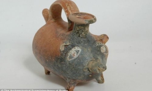 2,400-year-old terracotta baby bottle shaped like a PIG