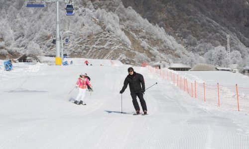 President Aliyev, First Lady Aliyeva in Qabala skiing resort - PHOTOS