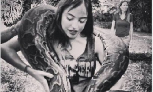 Leyla Aliyeva posts picture with a snake - PHOTO