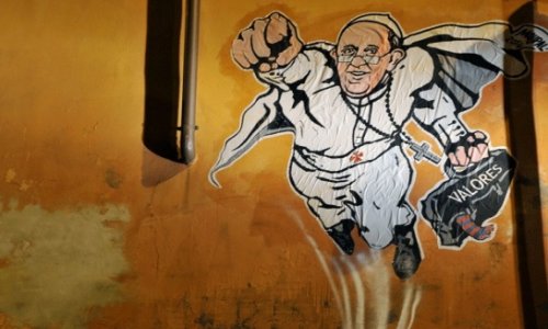 Pope Francis becomes 'SuperPope' in Vatican-approved graffiti