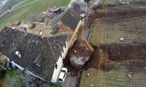 Giant boulders plough through Italian farm - PHOTO