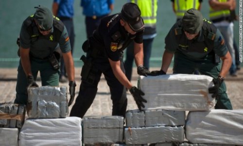 Spain nets a ton of cocaine in floating backpacks