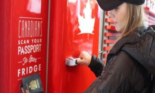 Olympic Beer Fridge Only Opens For Canadians