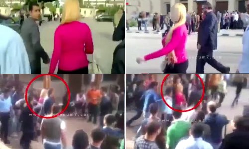 Blonde girl subjected to catcalls and abuse at Cairo university - PHOTO+VIDEO