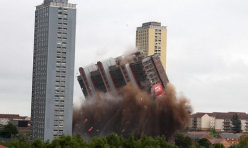 Red Road flats demolished for opening ceremony - PHOTO+VIDEO