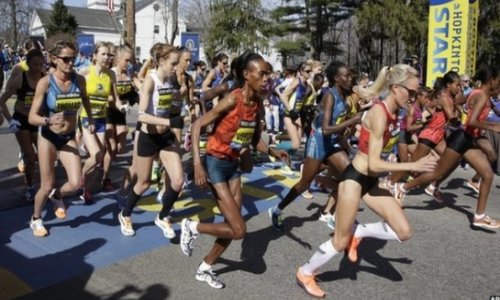 Boston marathon honours bomb victims