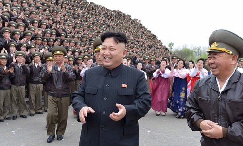 North Korean dictator is mobbed by troop of screaming female soldiers - PHOTO