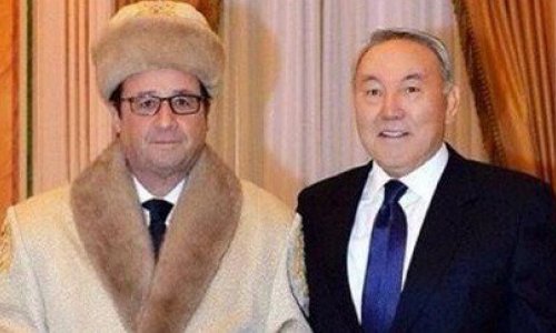 Фото Олланда в казахской шапке взорвало интернет