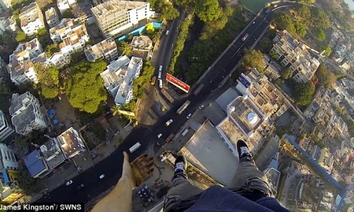 Terrifying footage of a British daredevil