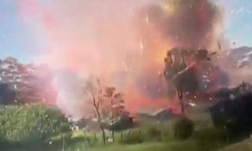 Fireworks factory EXPLODES to put on dazzling daytime display
