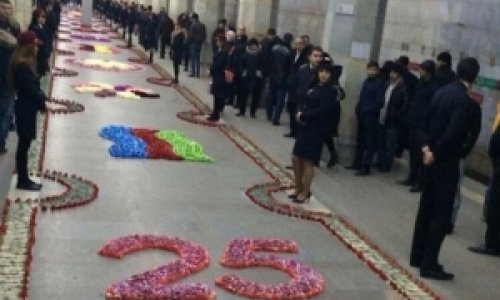 Bakı metrosunda şəhidlər belə anıldı - Foto