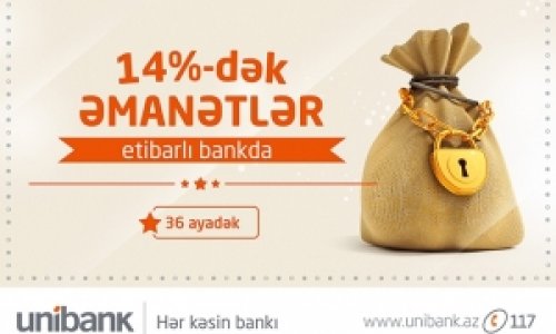 “Unibank” depozitlər üzrə faizləri artırıb