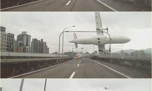 Passenger jet carrying 58 people clips the side of a bridge