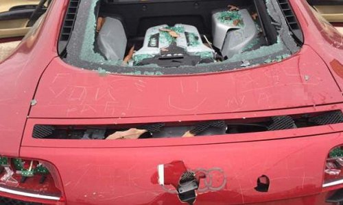 Wife's wrath who destroys his beloved Audi R8 in revenge